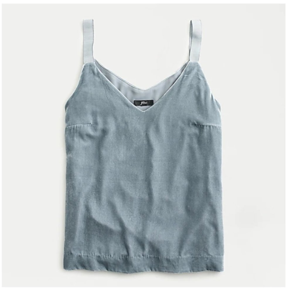 J Crew, Drapey Velvet Camisole Top, Size XXS, Skylar Blue, Like New! Never Worn!